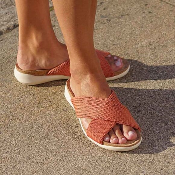 ARCOPEDICO Women’s Pantanal H79 Knit Slides in the Size 40/9 US in Brick Color - Picture 12 of 16